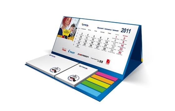 9407439  PM201 Bordkalender Hardback Standard med Sticky Notes og indeksmark&#248;rer 250